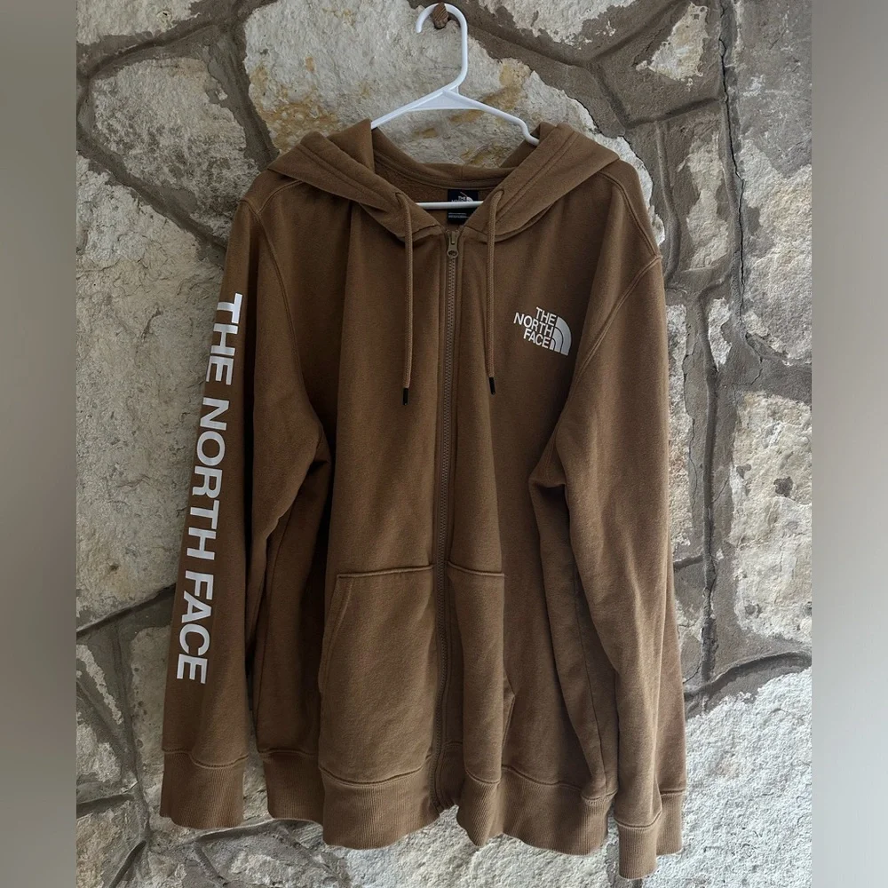 EUC The North Face Mens 80/20 Half Dome Full Zip Brown Tan Sweatshirt Size XL - Picture 3 of 3